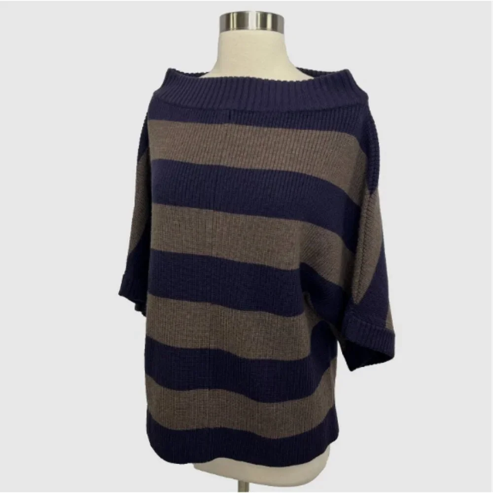Tory Burch Striped 100% Wool Sweater - Picture 3 of 12